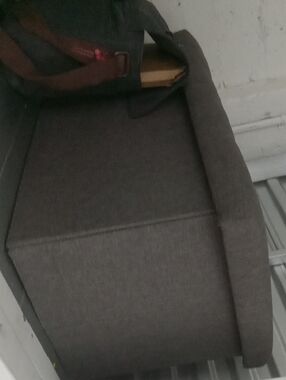 IKEA Men's Gray Canvas Backpack with Brown Straps